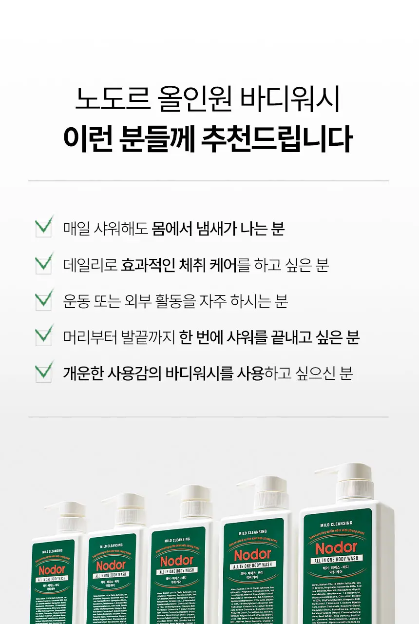 [1위 올인원 바디워시] 노도르 바디워시 460ml 3종 택 1 (올인원 / 아크네 / 모이스춰) 상세페이지 23